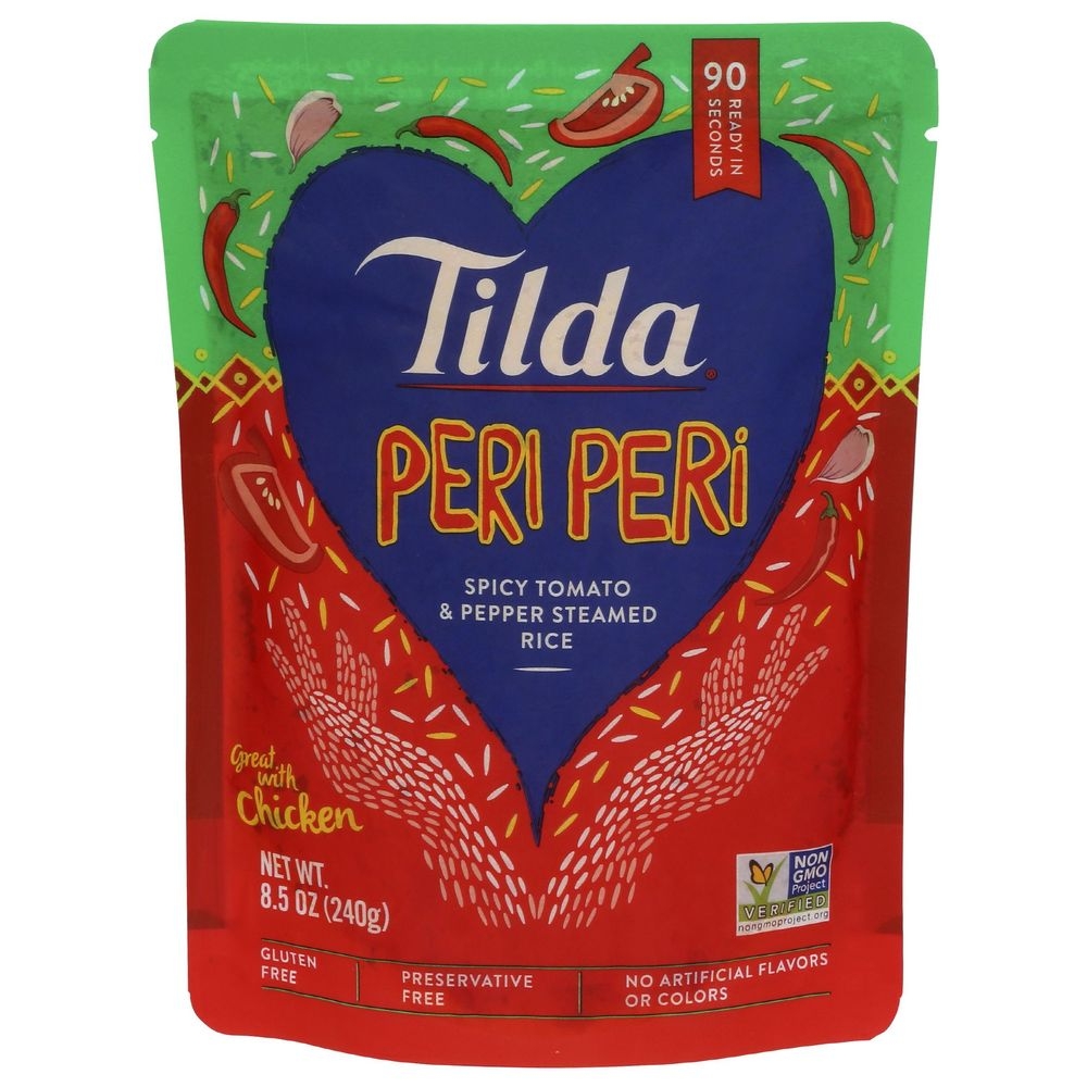 Tilda Peri Peri Spicy Tomato and Pepper Steamed Rice, 8.5 Ounce -- 6 per case