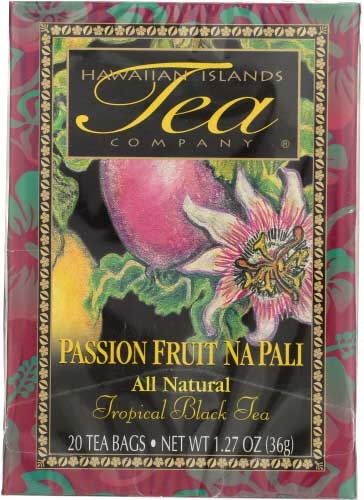 Hawaiian Island Tea Company Passion Fruit Na Pali Tropical Black Tea, 20 tea bag per pack -- 6 per case