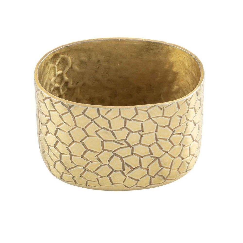 Tablecraft Crackle Collection Oval Gold Powder Coated Finish Sugar Packet Holder, 3.25 x 2.375 x 2.125 inch