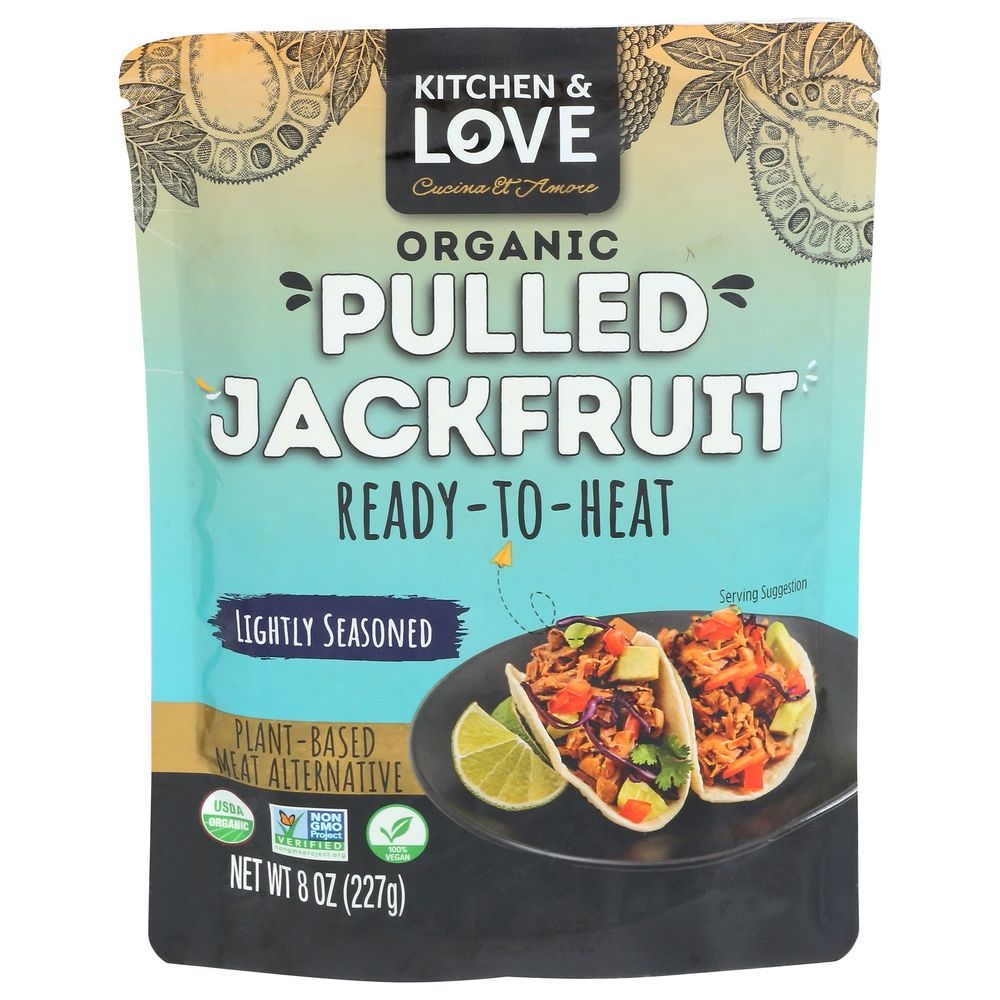 Kitchen and Love Organic Lightly Seasoned Pulled Jackfruit Meal, 8 Ounce -- 6 per case