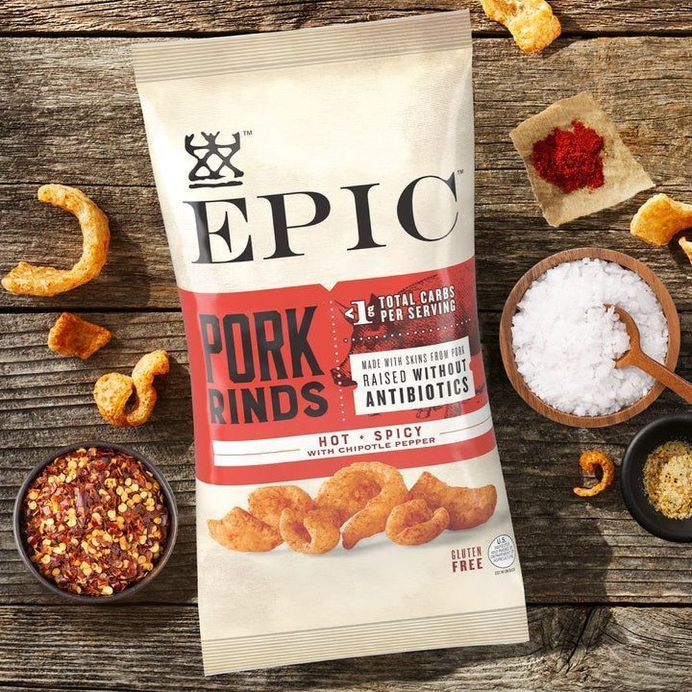 Epic Hot and Spicy Pork Rinds, 2.5 Ounce -- 12 per case