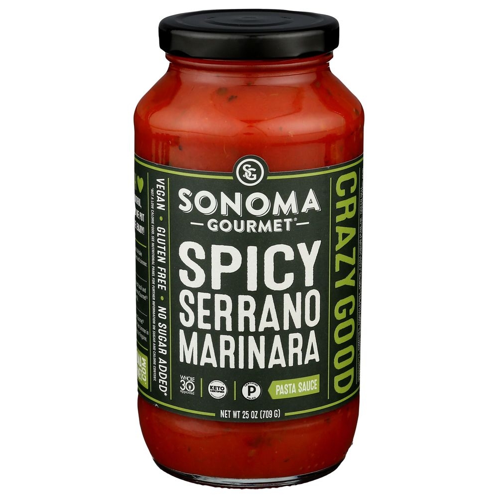 Sonoma Gourmet Spicy Serrano Marinara Pasta Sauce, 25 Ounce -- 6 per case