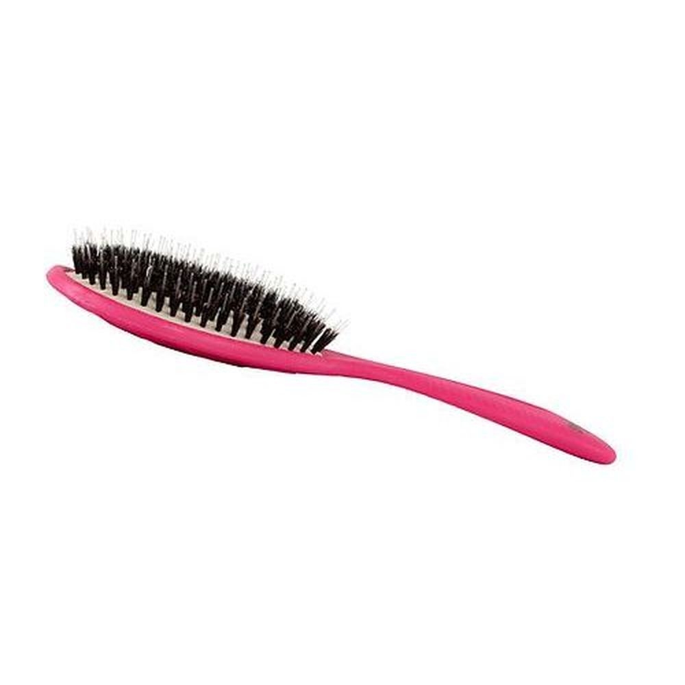 Bass Brushes ECF5.5 Bio-Flex Shine Pink Oval Leaf Shape Hairbrush with Plant Base