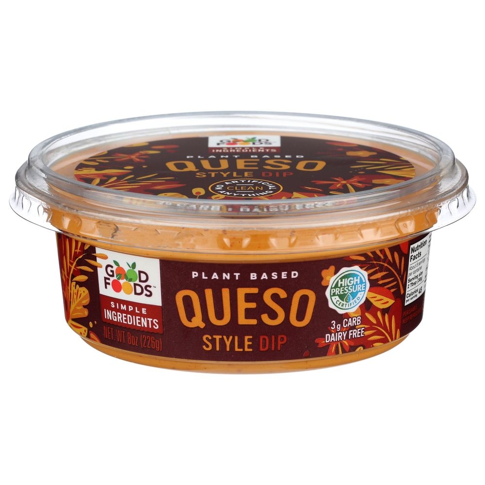 Good Foods Plant Based Queso Style Dip, 8 Ounce -- 8 per case
