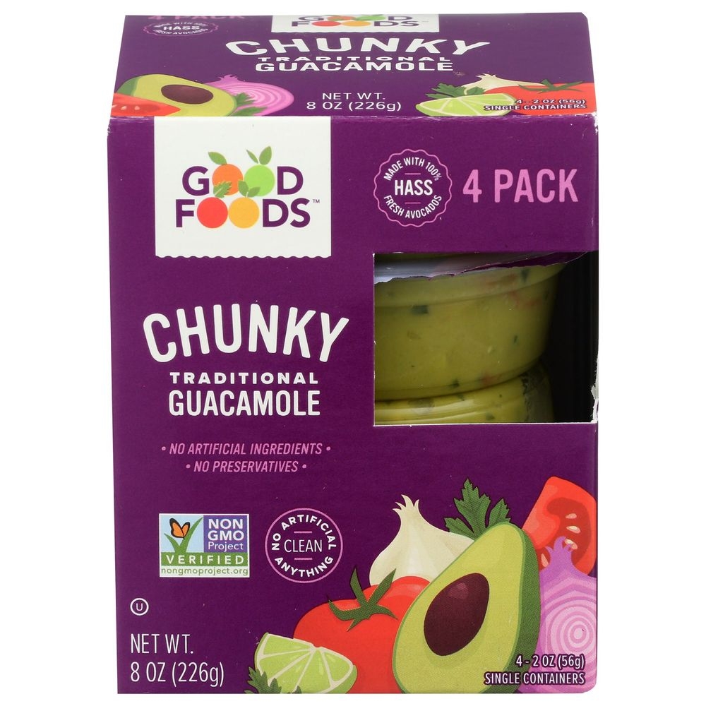 Good Foods Chunky Guacamole, 8 Ounce -- 6 per case