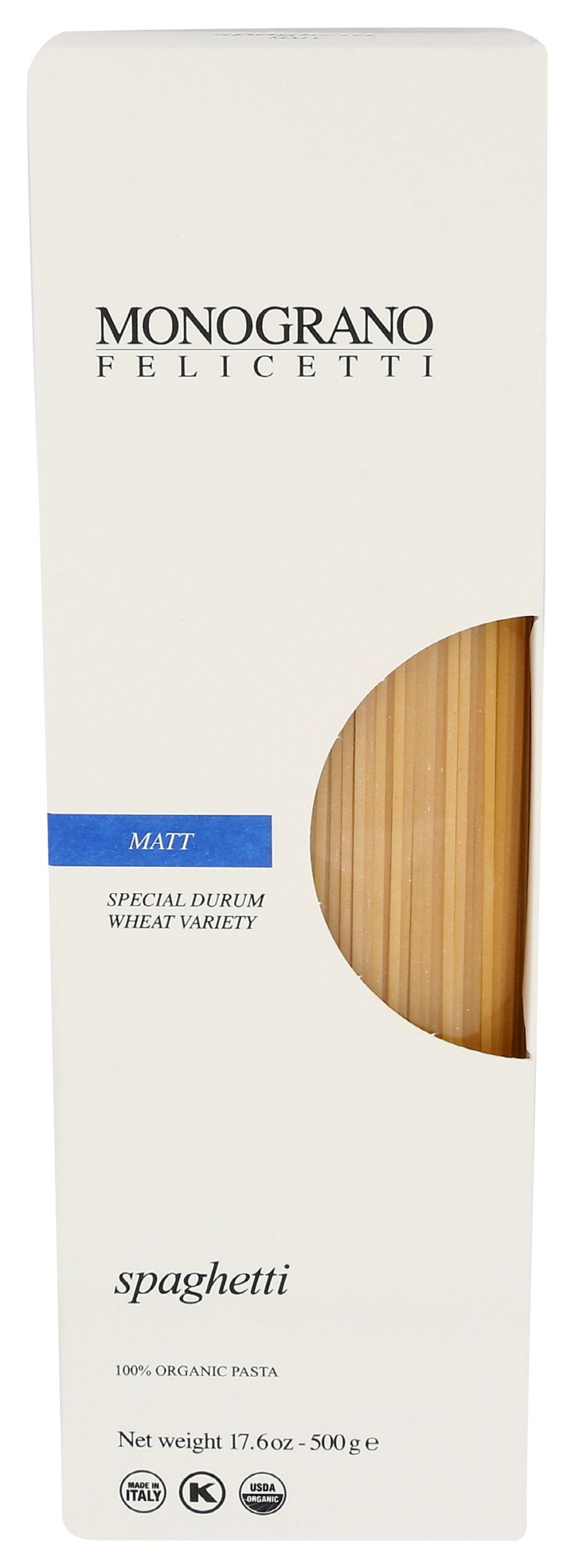 Monograno Felicetti Organic Matt Spaghetti Pasta, 17.6 Ounce -- 12 per case