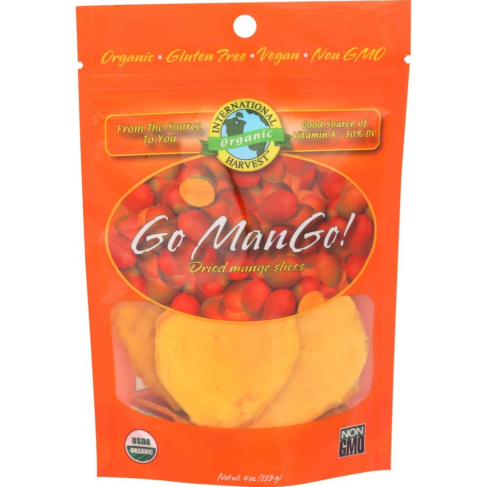 International Harvest Organic Dried Mango Slices, 4 Ounce -- 6 per case