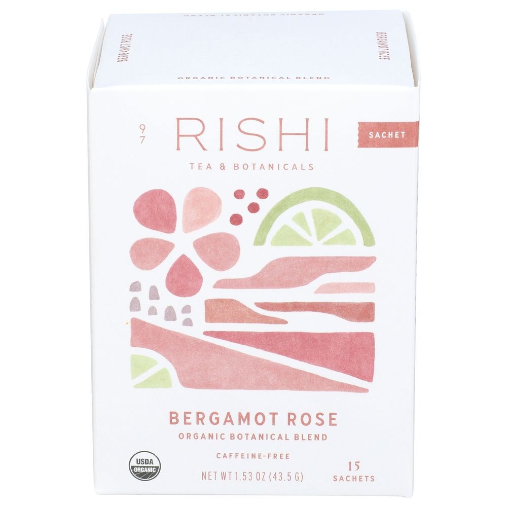 Rishi Organic Bergamot Rose Tea, 15 count -- 6 per case
