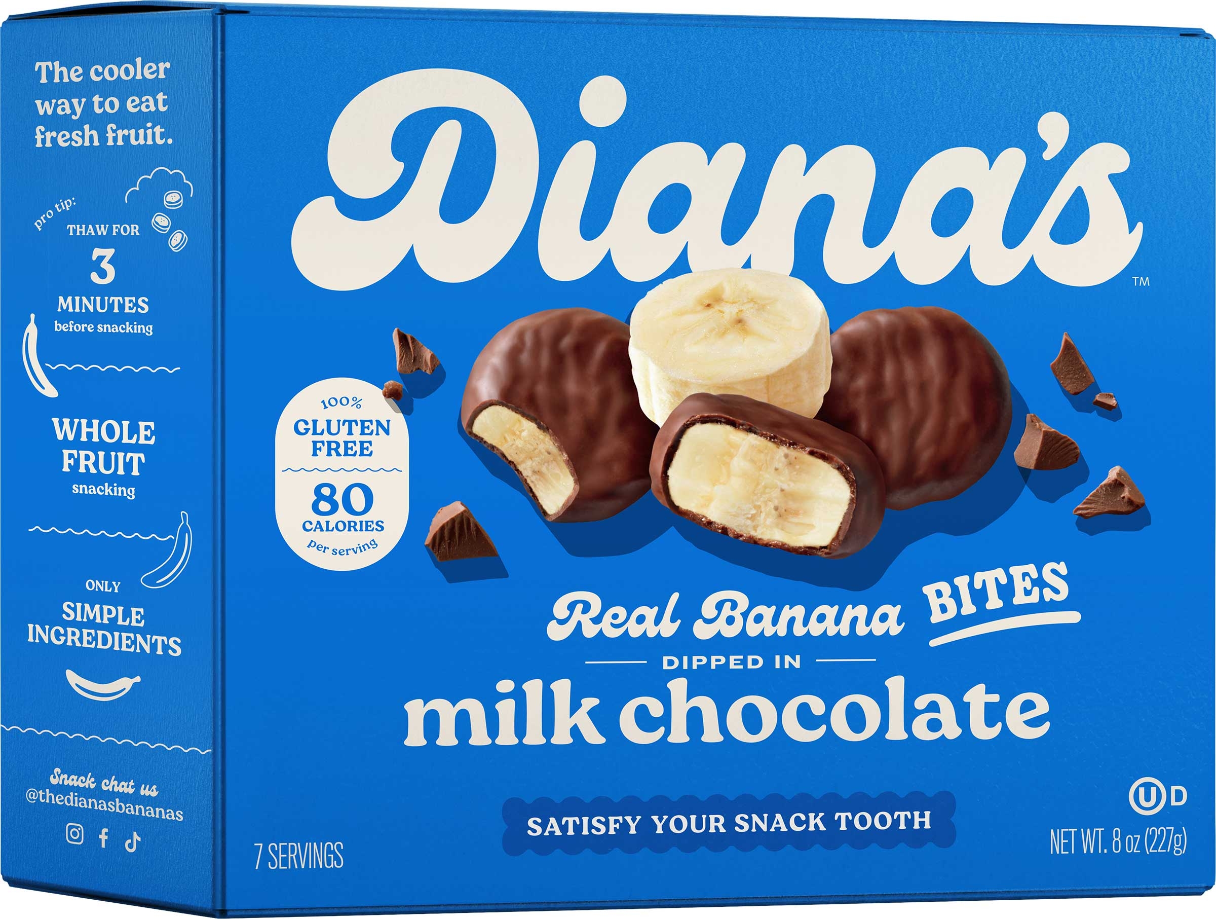 Dianas Milk Chocolate Real Banana Bites, 8 Ounce -- 12 per case
