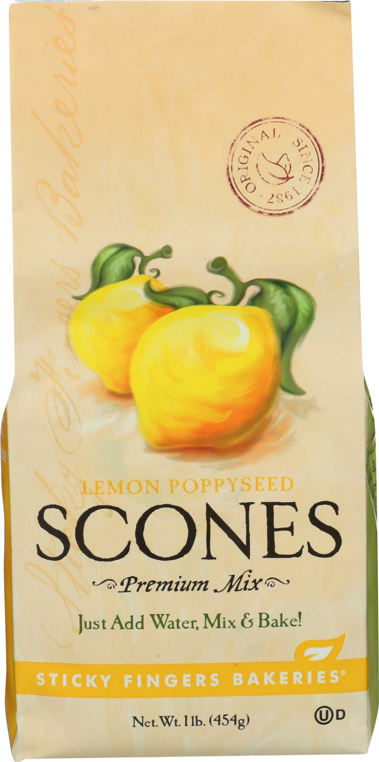 Sticky Fingers Lemon Poppyseed Scone Mix, 16 Ounce -- 6 per case