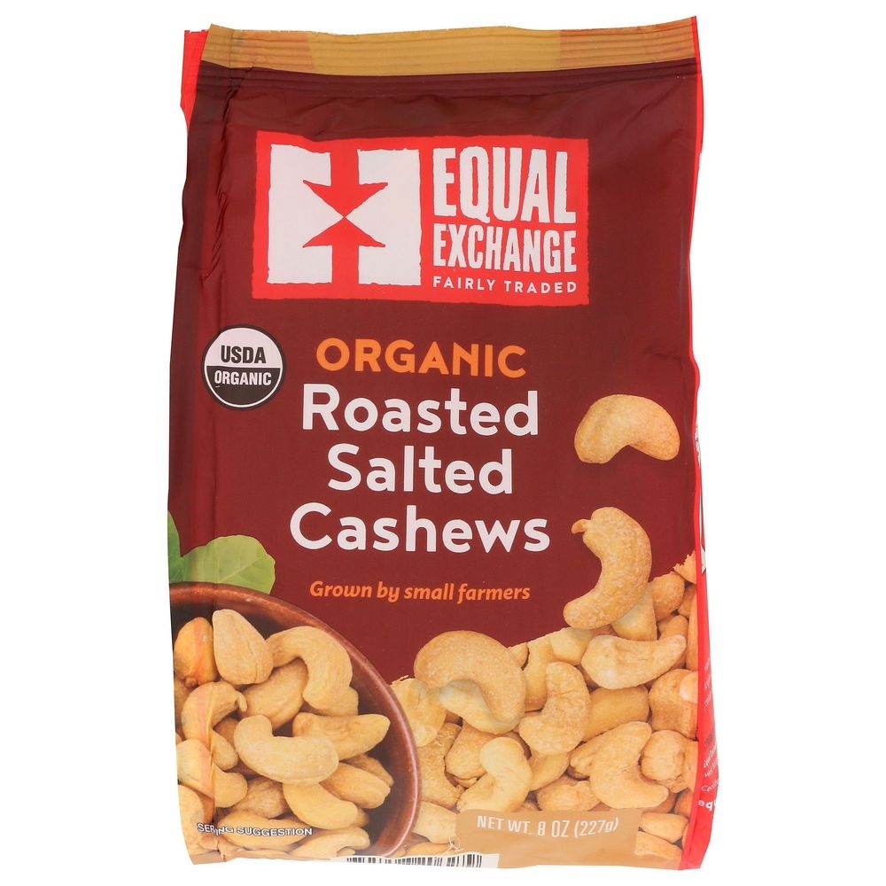 Equal Exchange Organic Roasted Salted Cashews, 8 Ounce -- 6 per case
