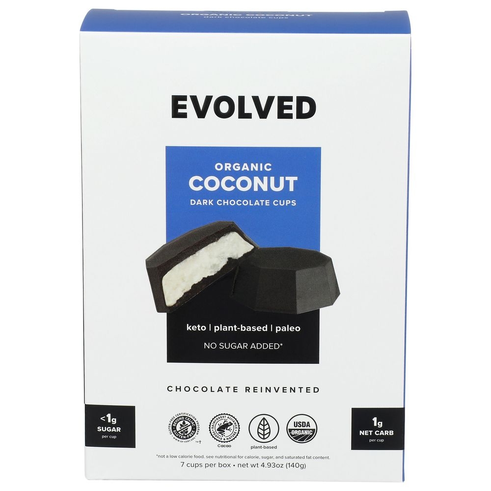 Evolved Organic Coconut Dark Chocolate Cup, 4.93 Ounce -- 6 per case