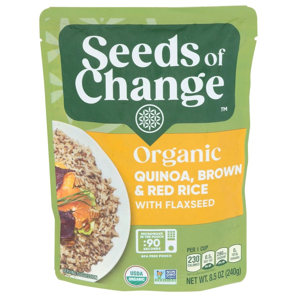 Seeds Of Change Organic Quinoa Brown and Red Rice with Flaxseed, 8.5 Ounce -- 12 per case
