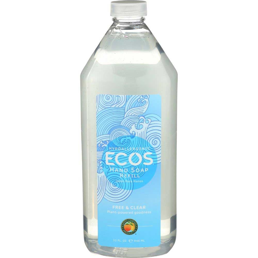 Ecos Hypoallergenic Free and Clear Hand Soap Refill, 32 Fluid Ounce