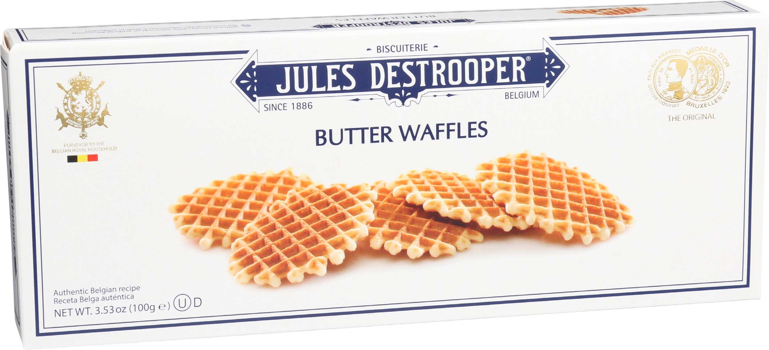 Jules Destrooper Butter Waffle Cookie, 3.53 Ounce -- 12 per case