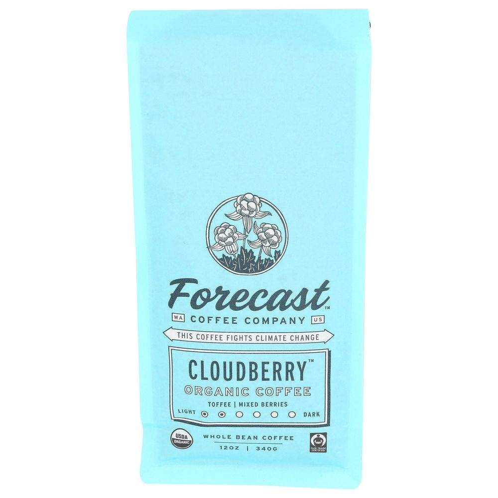 Forecast Cloudberry Toffee Mixed Berries Medium Light Roast Whole Bean Coffee, 12 Ounce -- 6 per case