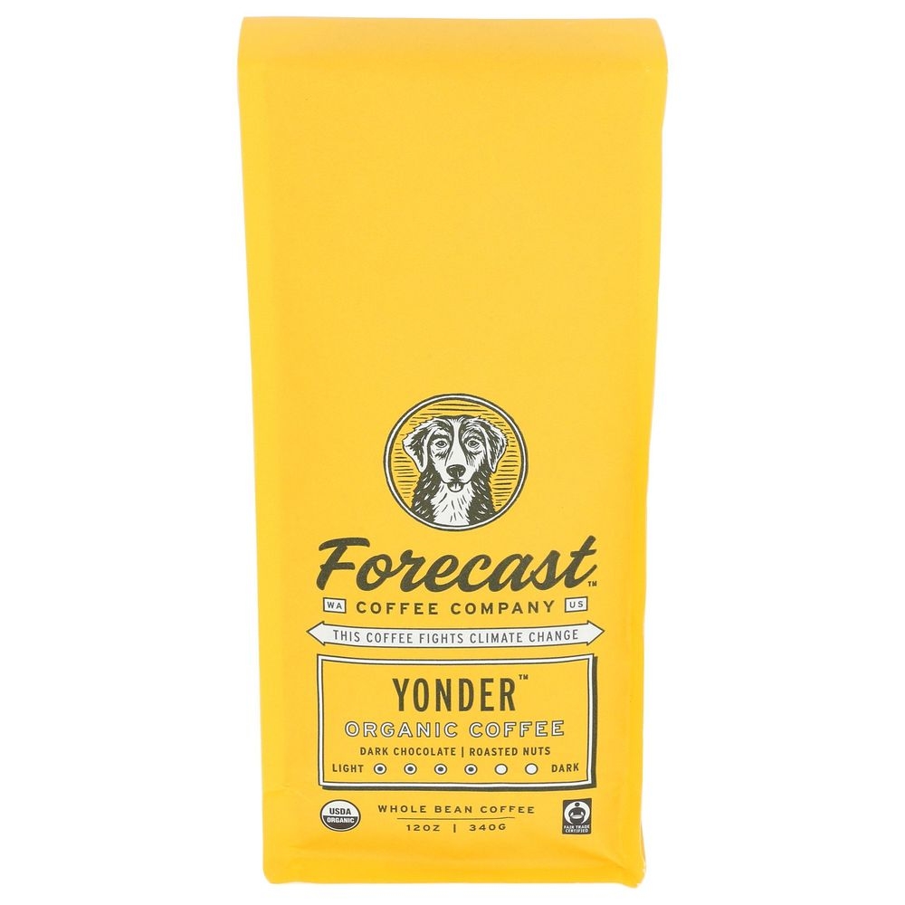 Forecast Yonder Dark Chocolate Roasted Nuts Medium Dark Roast Whole Bean Coffee, 12 Ounce -- 6 per case
