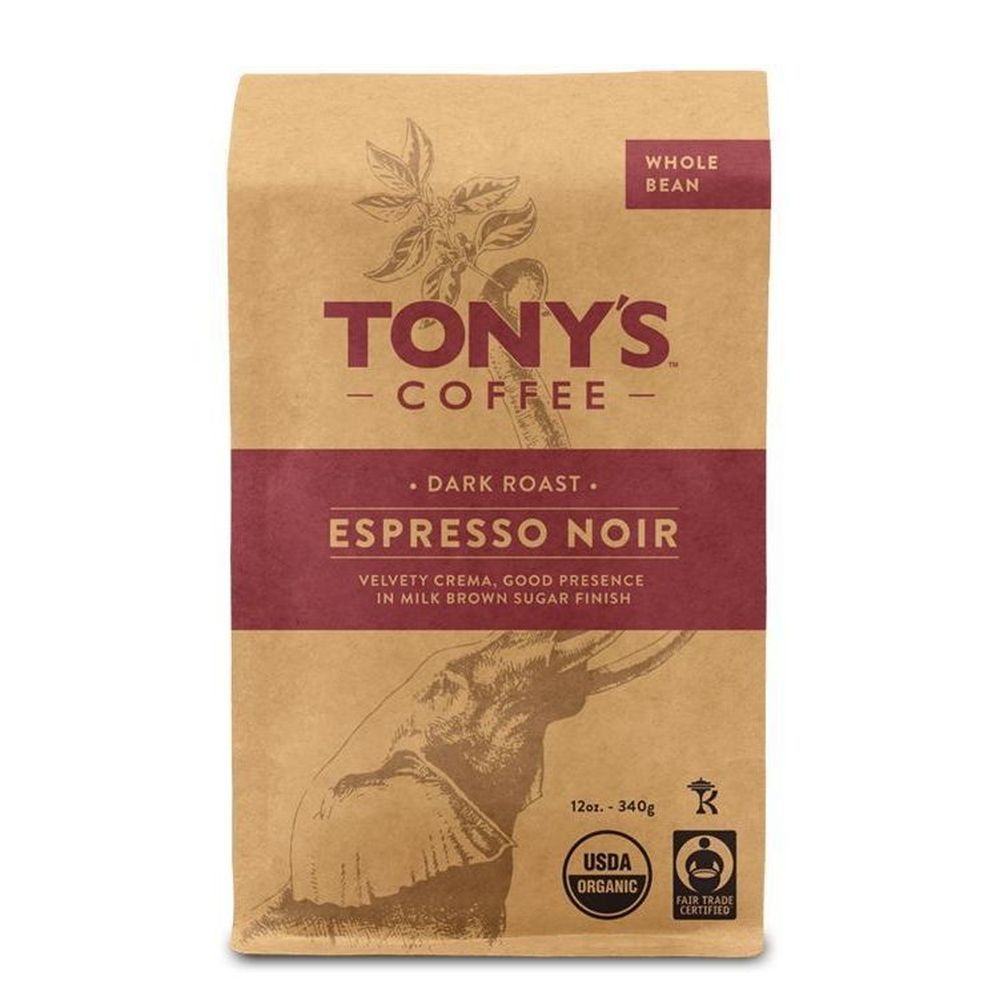 Tonys Espresso Noir Whole Bean Coffee, 12 Ounce -- 6 per case