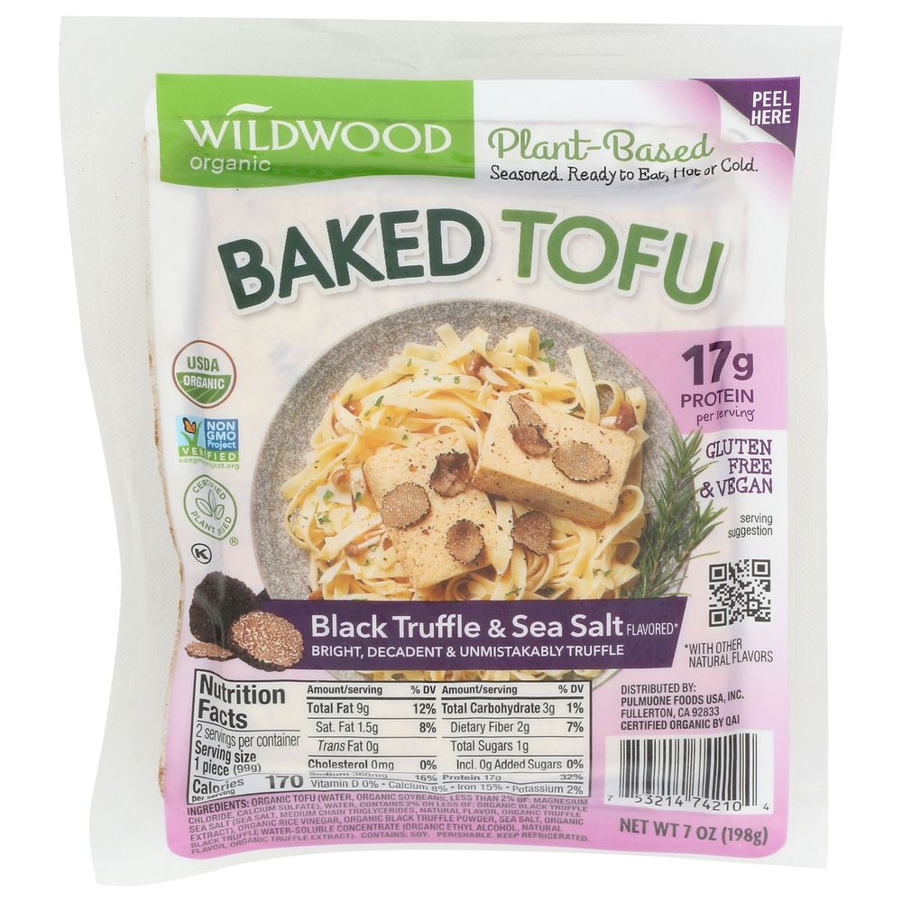Wildwood Organic Black Truffles and Sea Salt Wild Backed Tofu, 7 Ounce -- 6 per case