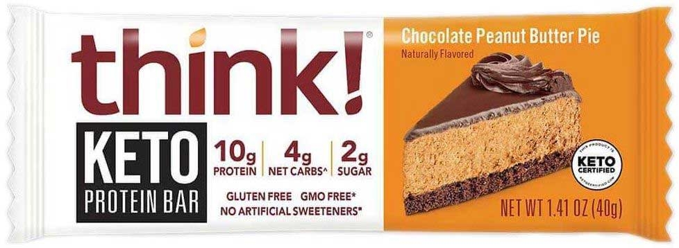 Think Chocolate Peanut Butter Pie Keto Protein Bar, 1.41 Ounce -- 10 per case
