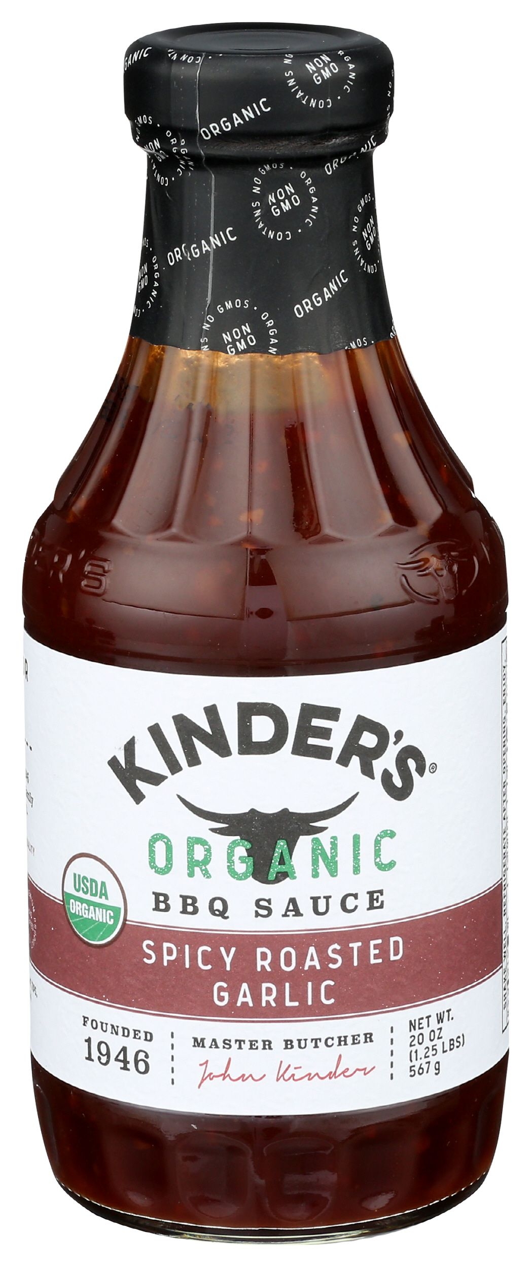 Kinders Organic Spicy Roasted Garlic Bbq Sauce, 20 Ounce -- 6 per case