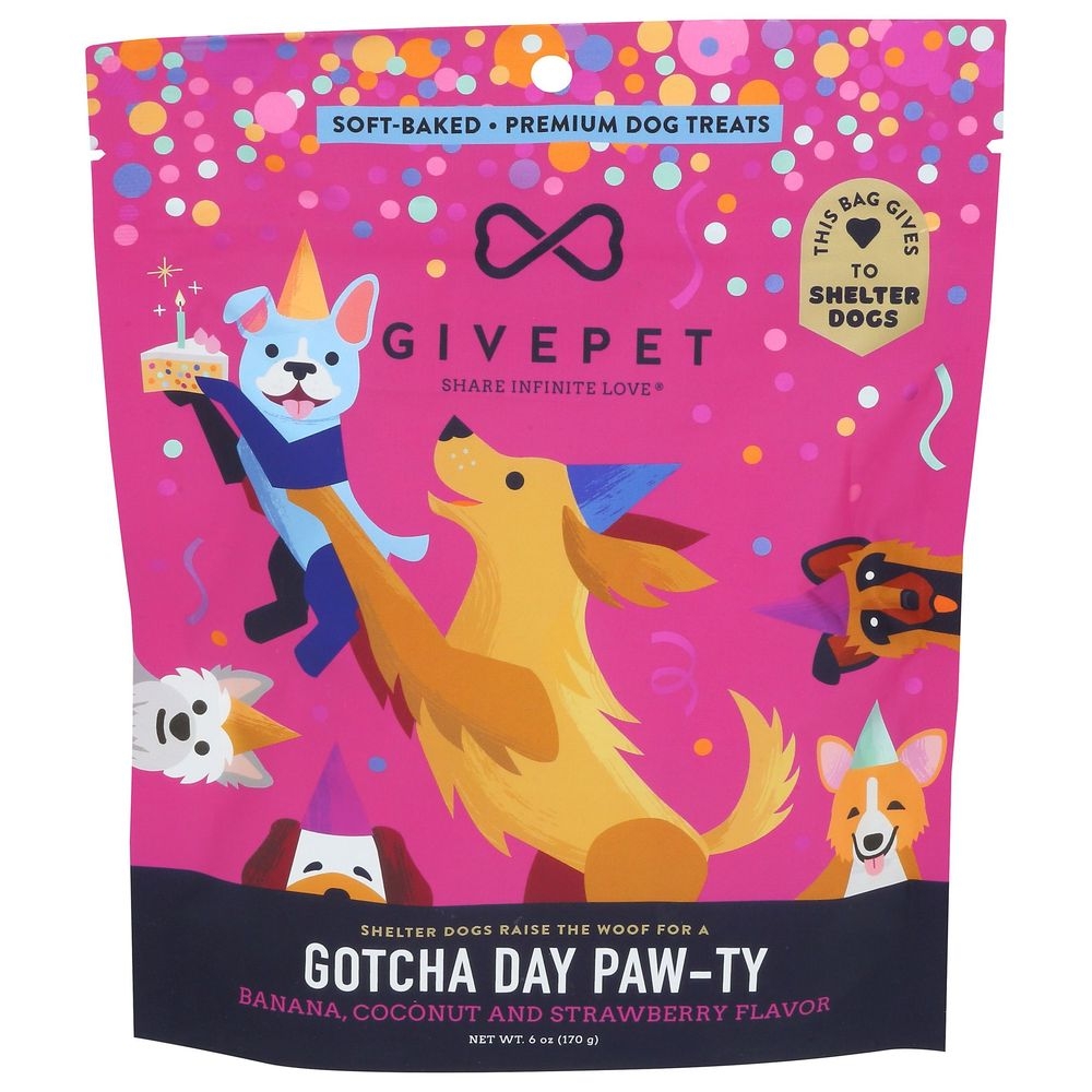 Givepet Gotcha Day Paw Ty Dog Treat, 6 Ounce -- 12 per case