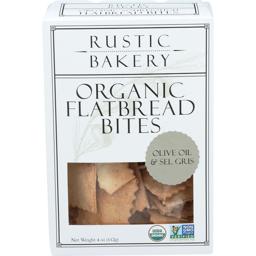 Rustic Bakery Organic Olive Oil Sel Gris Flatbread Bites, 4 Ounce -- 12 per case