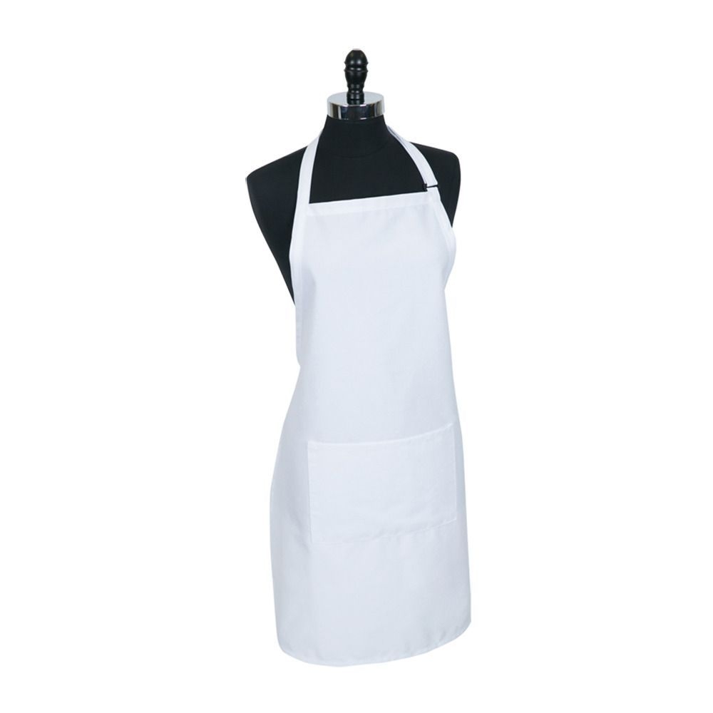 Mercer Culinary White Genesis Bib Apron with Pocket