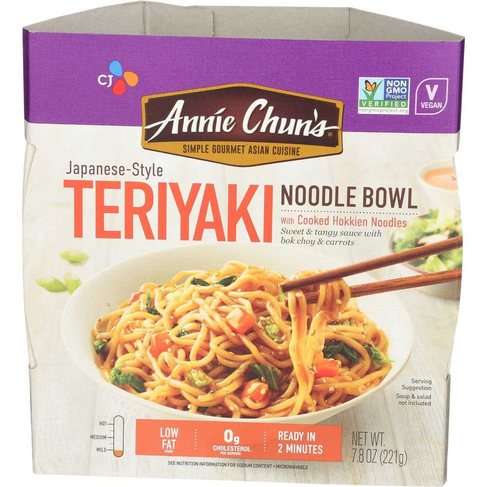 Annie Chuns Teriyaki Noodle, 7.8 Ounce Bowl -- 6 per case.