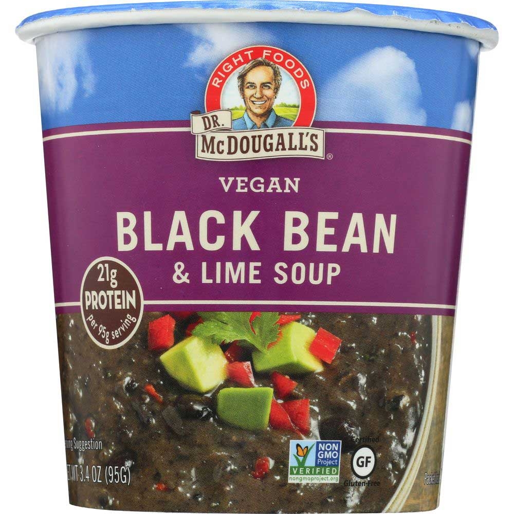 Dr McDougalls Right Foods Black Bean and Lime Big Cup Soup, 3.4 Ounce -- 6 per case.