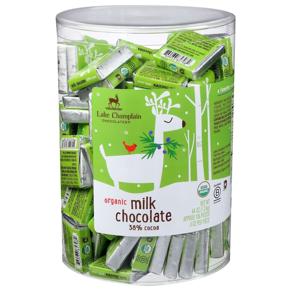 Lake Champlain Chocolates Organic Milk Chocolate Bar, 0.4 Ounce -- 106 per case