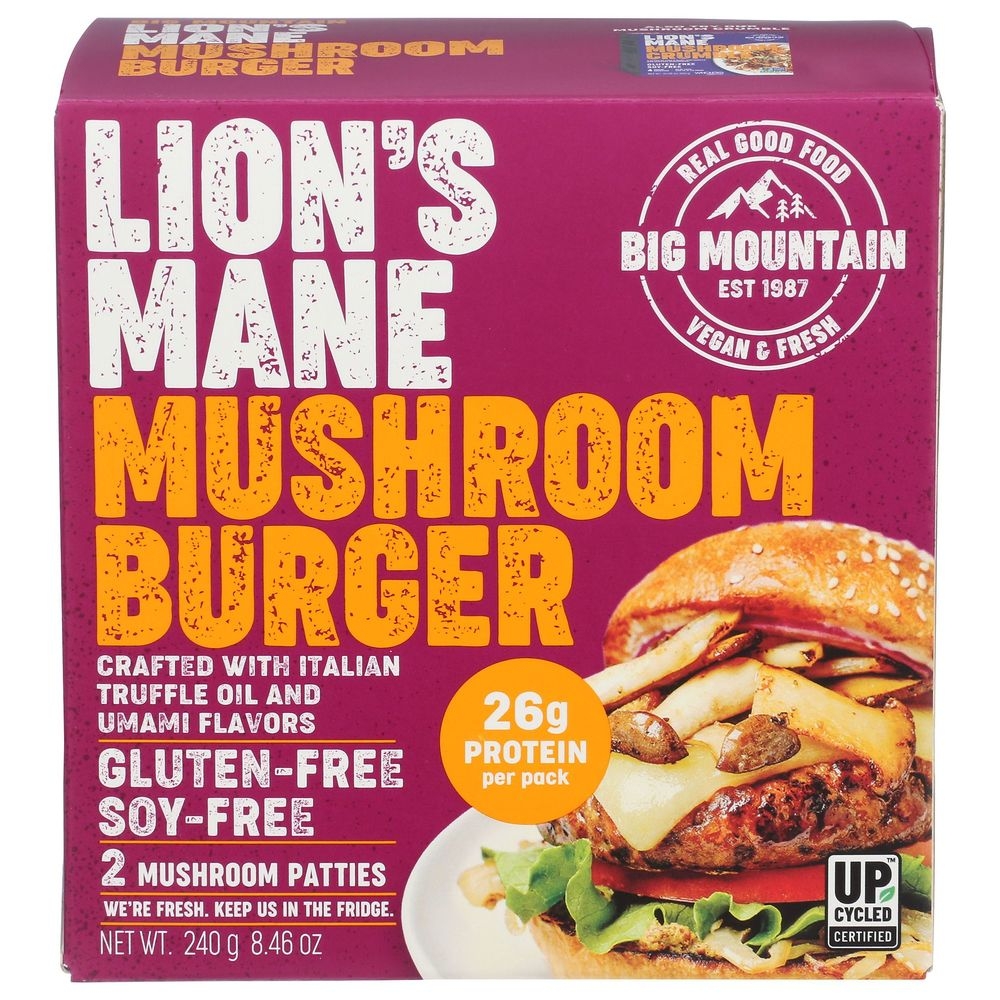 Big Mountain Foods Lions Mane Mushroom Burger, 8.5 Ounce -- 8 per case