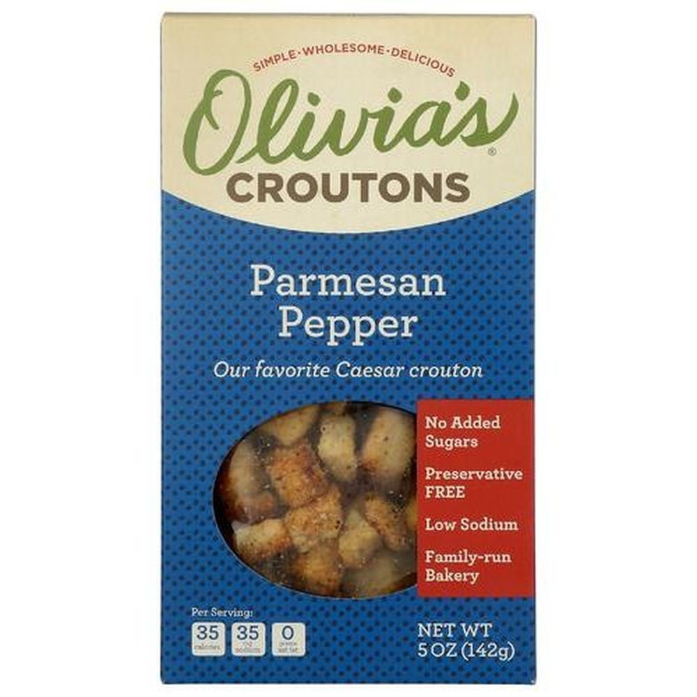 Olivias Parmesan Pepper Croutons, 5 Ounce -- 6 per case
