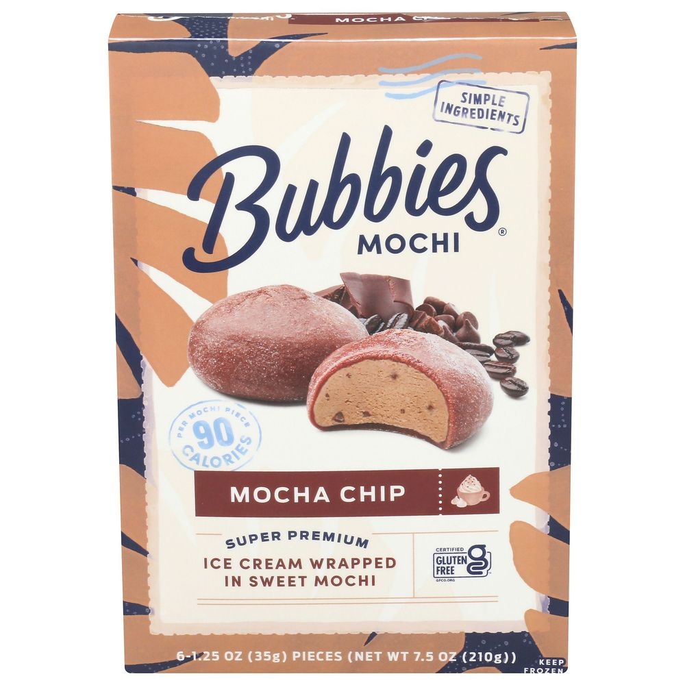 Bubbies Hawaii Mocha Chip Mochi Ice Cream, 7.5 Ounce -- 8 per case
