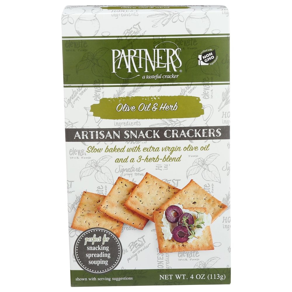 Partners Olive Oil and Herb Artisan Snack Crackers, 4 Ounce -- 6 per case