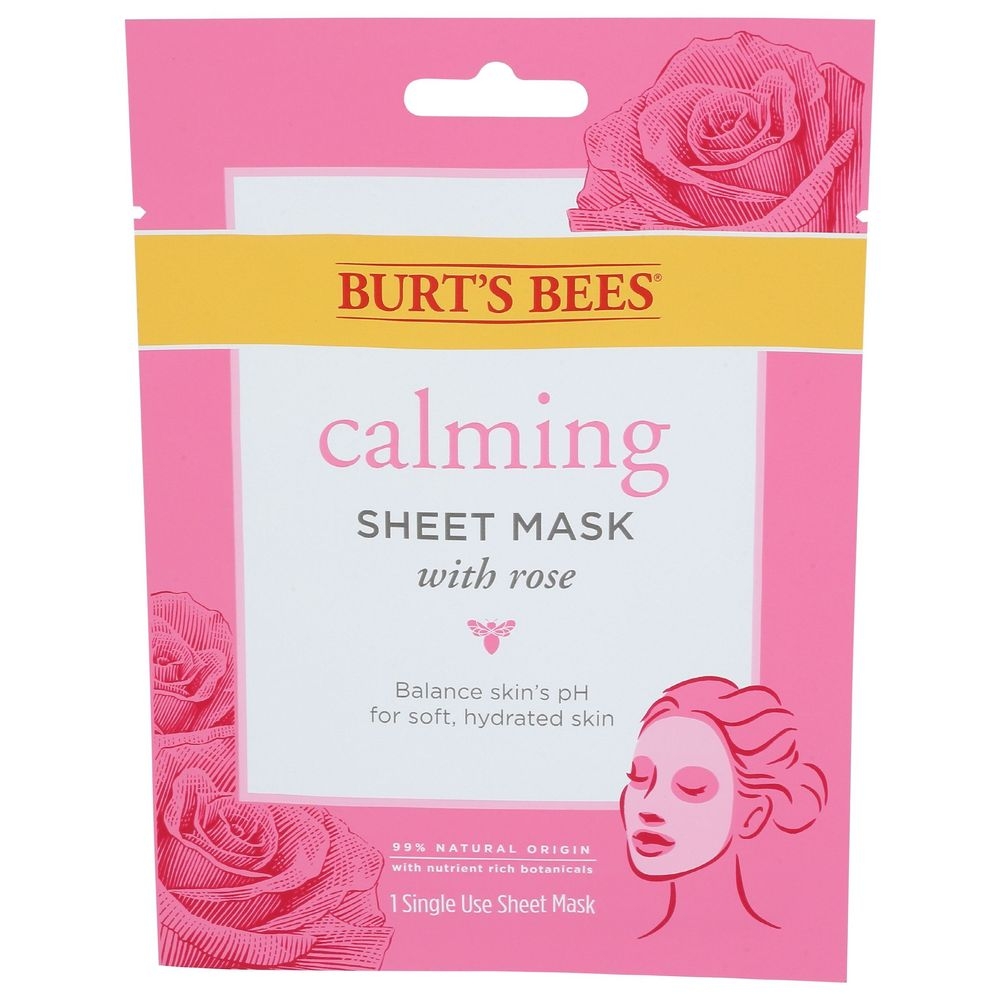 Burts Bees Calming Sheet Mask with Rose -- 6 per case