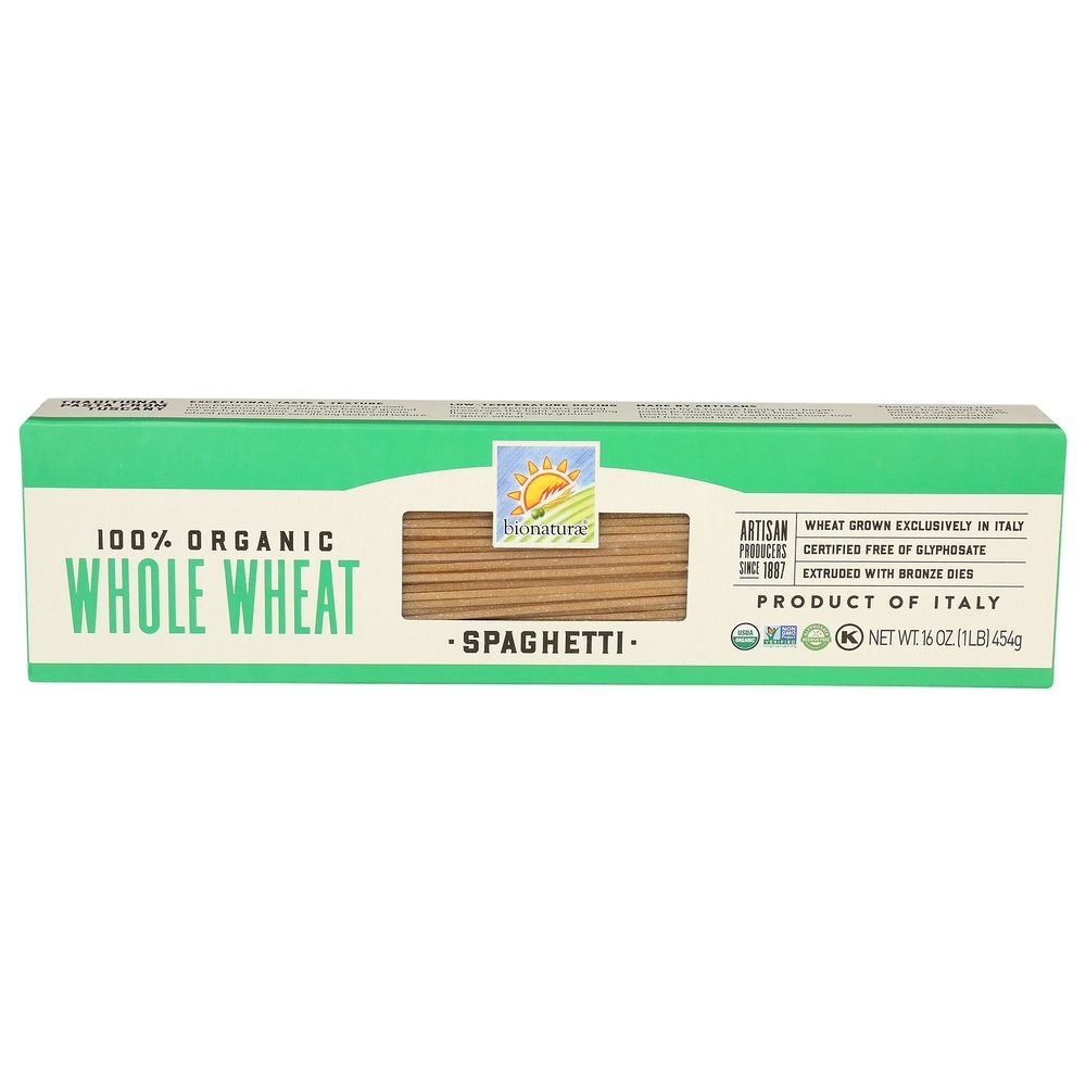 Bionaturae 100 Percent Organic Whole Wheat Spaghetti Pasta, 16 Ounce -- 12 per case