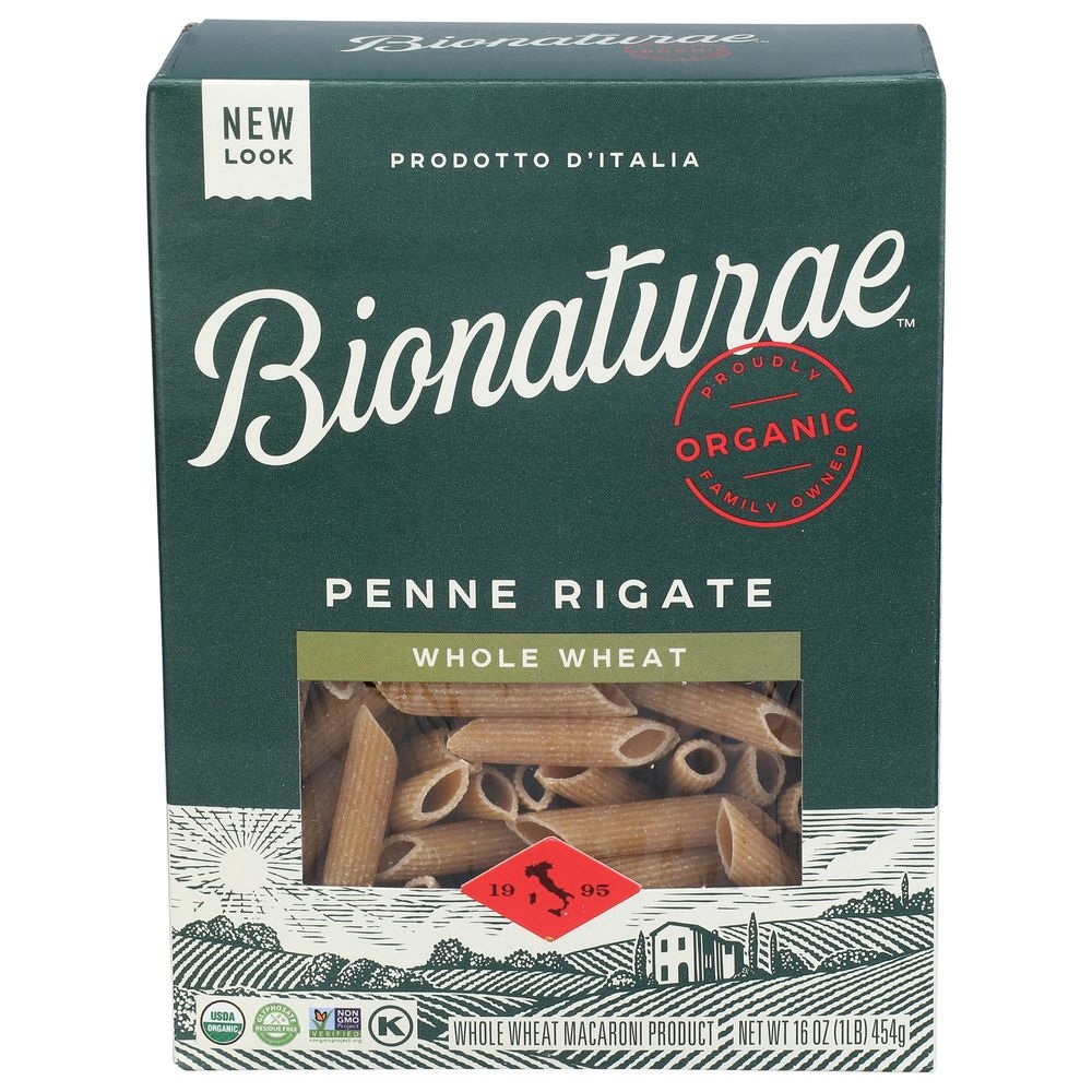 Bionaturae 100 Percent Organic Whole Wheat Penne Rigate Pasta, 16 Ounce -- 12 per case