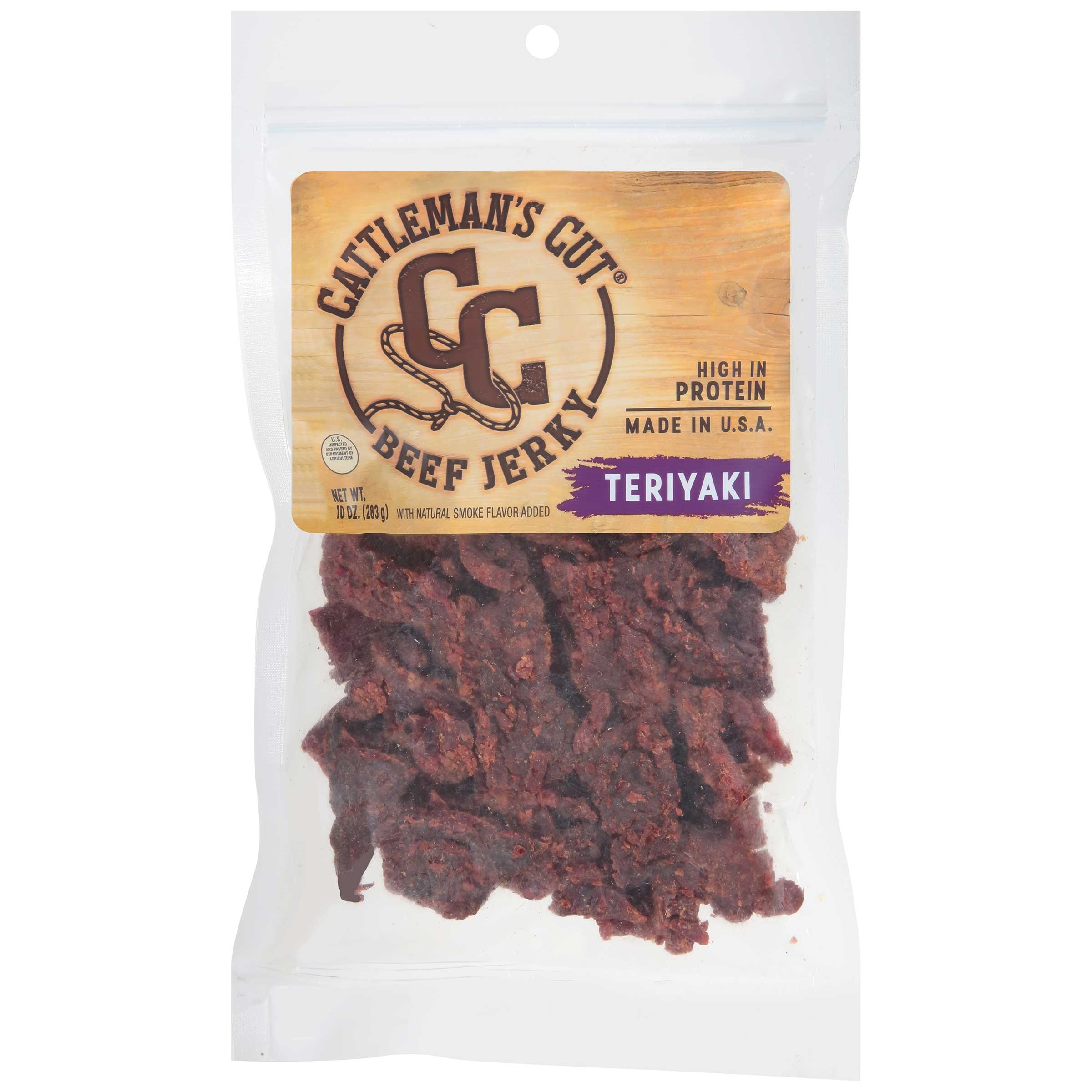 Lowreys Cattlemans Cut Teriyaki Beef Jerky, 10 Ounce -- 10 per case.