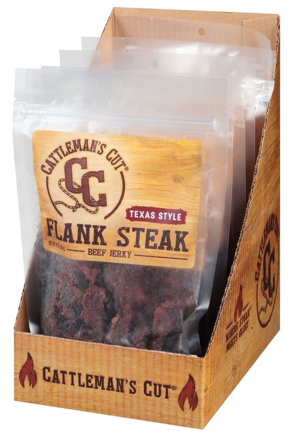 Cattlemans Texas Style Flank Steak Beef Jerky, 9 Ounce -- 6 per case.