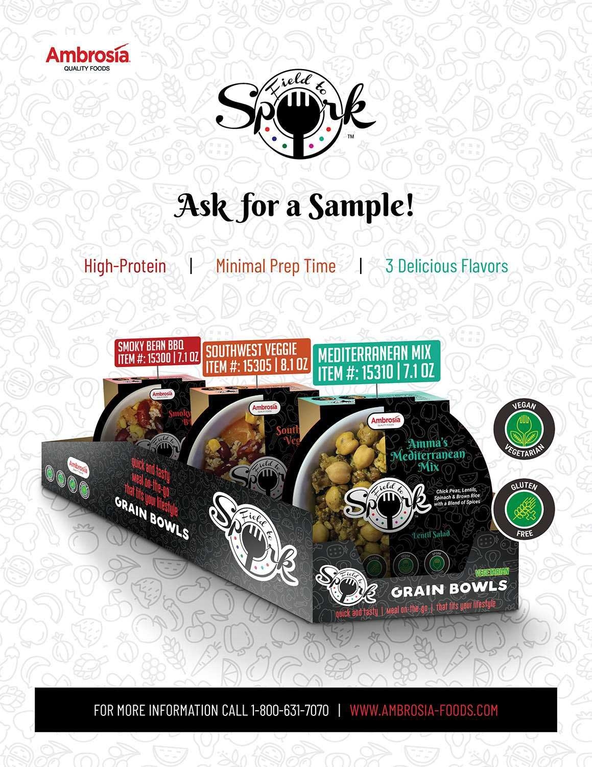 Ambrosia Field to Spork Southwest Veggie Quinoa Salad, 8.1 Ounce -- 8 per case