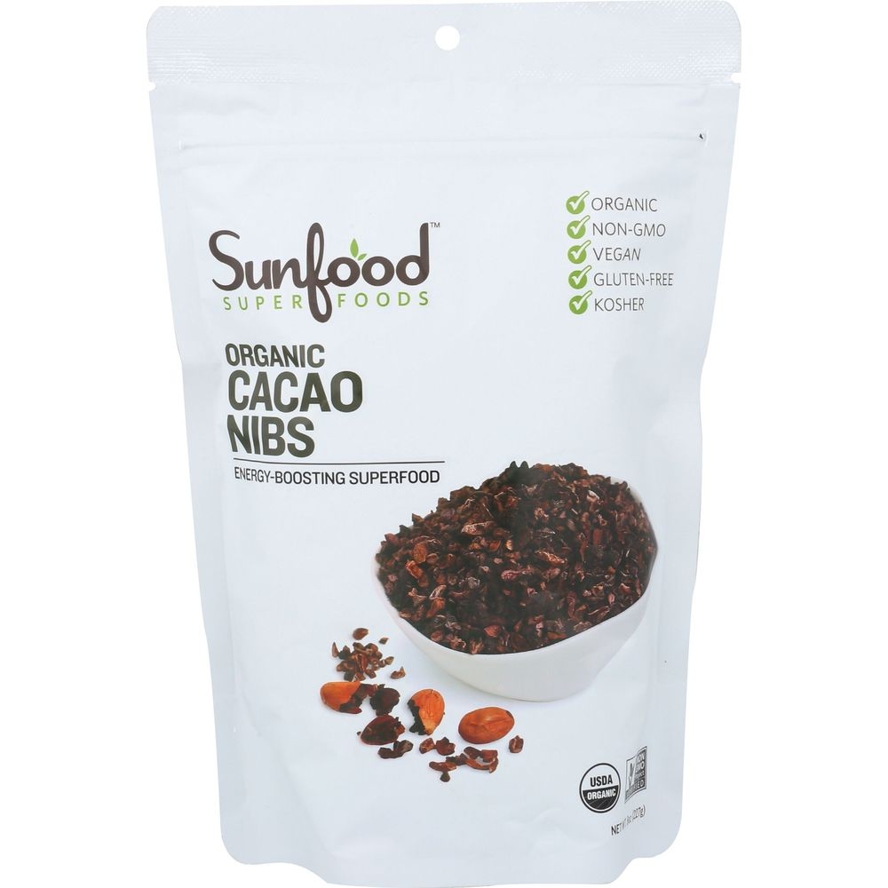 Sunfood Organic Cacao Nibs, 8 Ounce