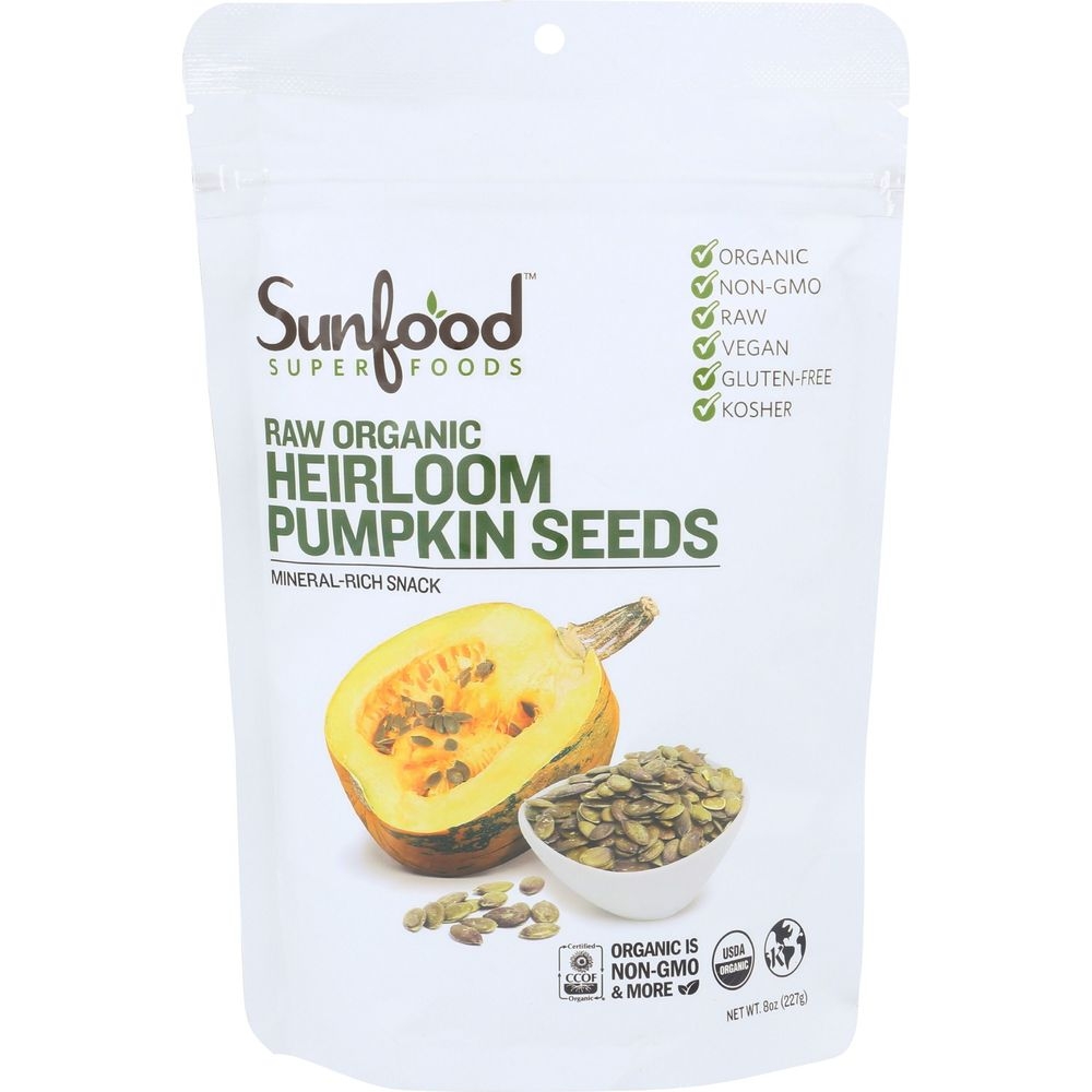 Sunfood Organic Heirloom Pumpkin Seeds, 8 Ounce