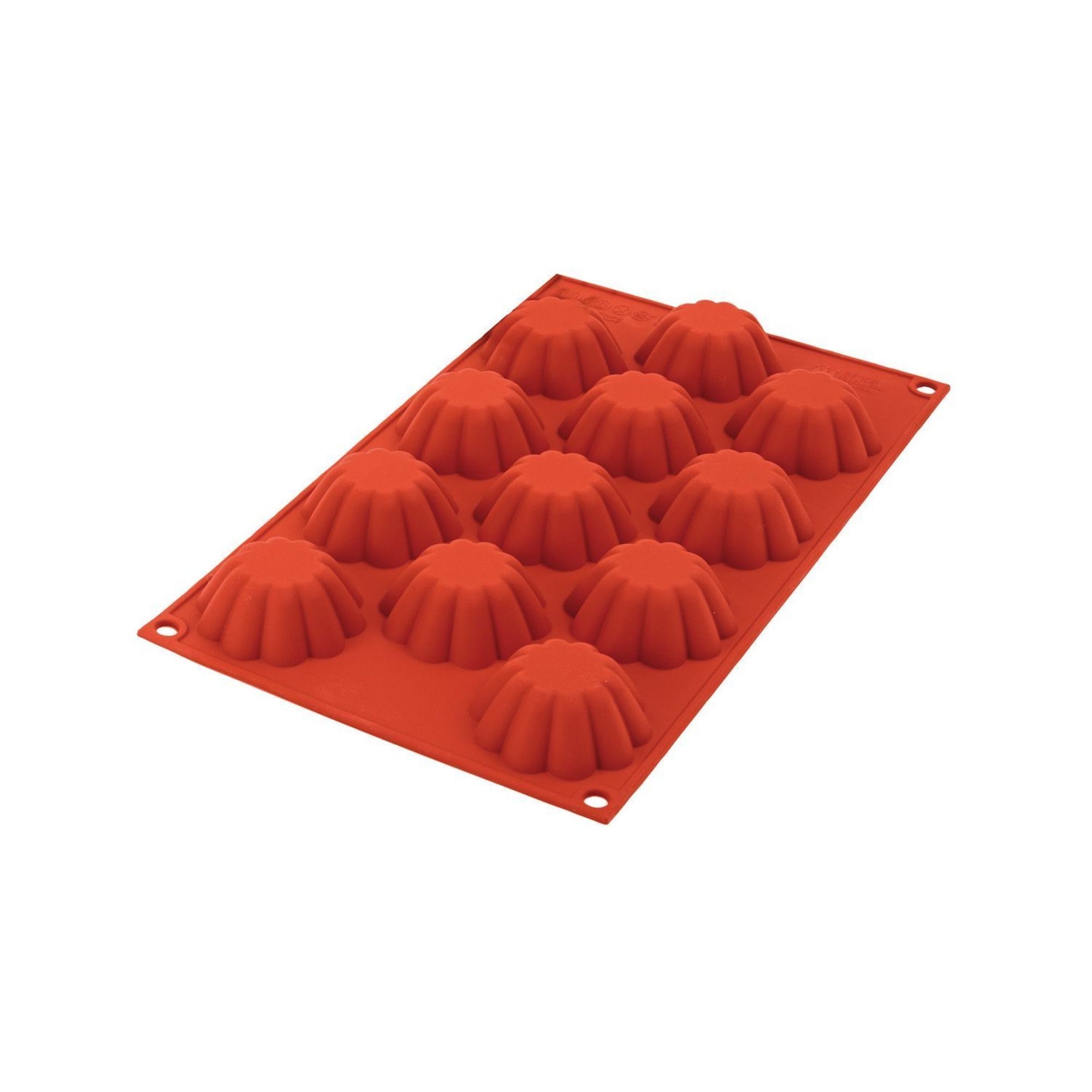 Silikomart SiliconFlex Alimentary Silicone 12 Cavities Mini Briochette Mold, 2 9/32 x 55/64 inch Height Cavity
