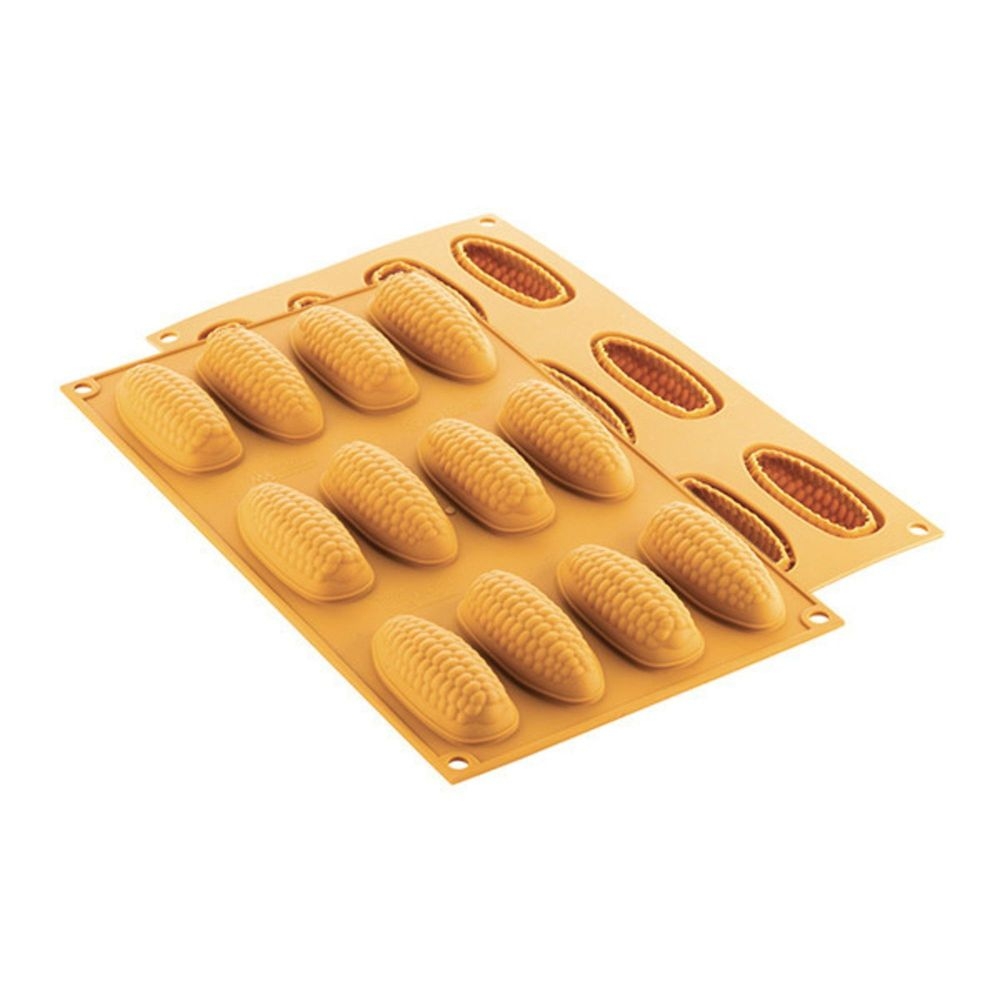 Silikomart Pannocchia Number 12 Yellow Silicone Mold, 2.7 inch Length 1 inch Width x 0.8 inch Height Cavity