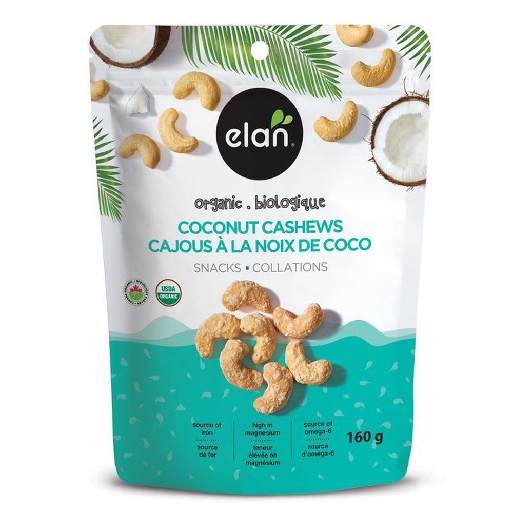 Elan Organic Coconut Cashews, 5.6 Ounce -- 8 per case