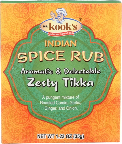 Mr. Kooks Zesty Tikka Indian Spice Rub Seasoning, 1.23 Ounce -- 6 per case