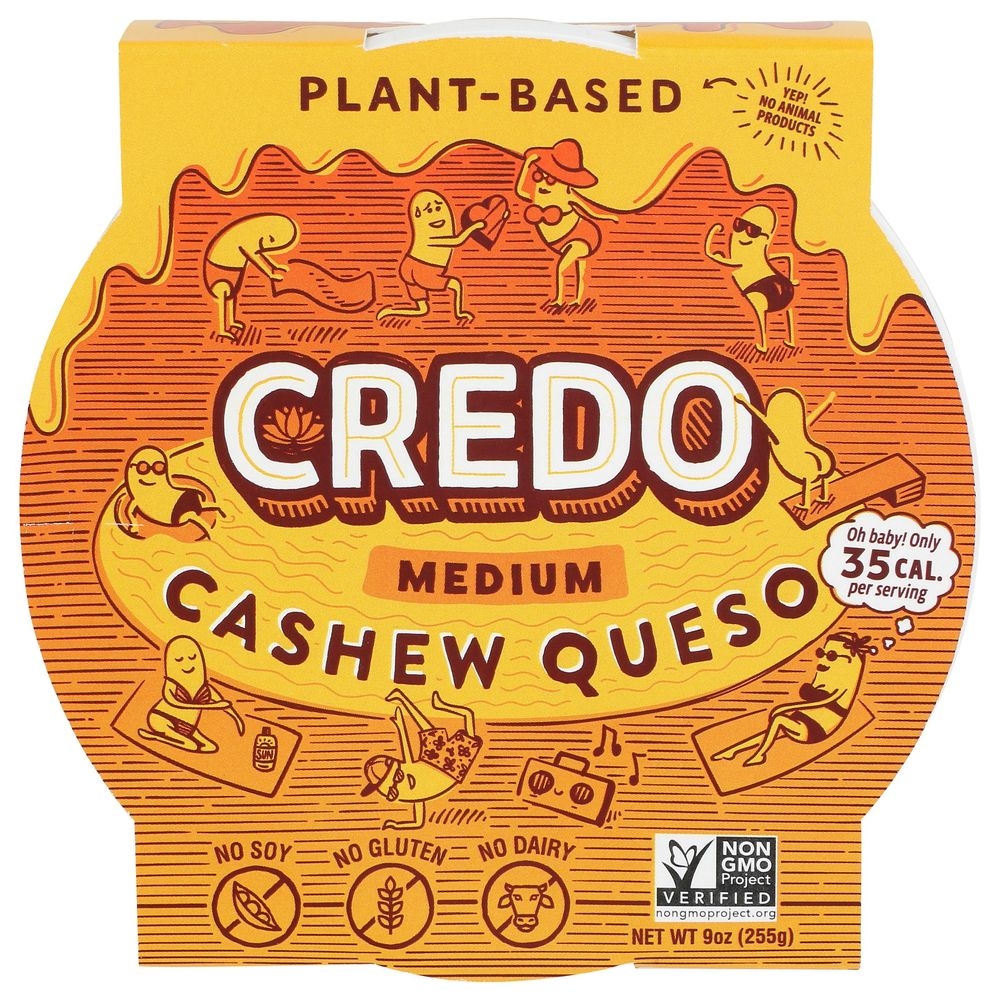 Credo Plant Based Medium Cashew Queso, 9 Ounce -- 12 per case