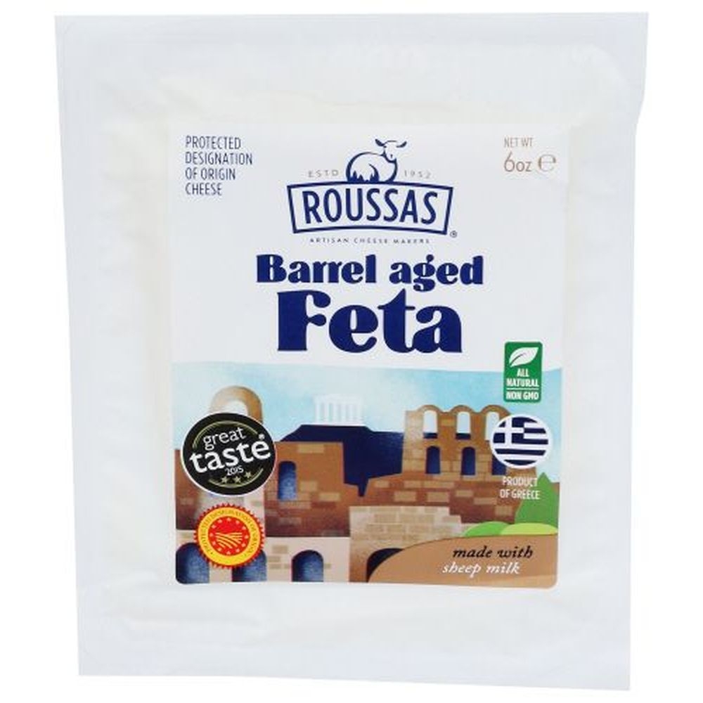Roussas Barrel Aged Feta PDO Cheese, 6 Ounce -- 14 per case