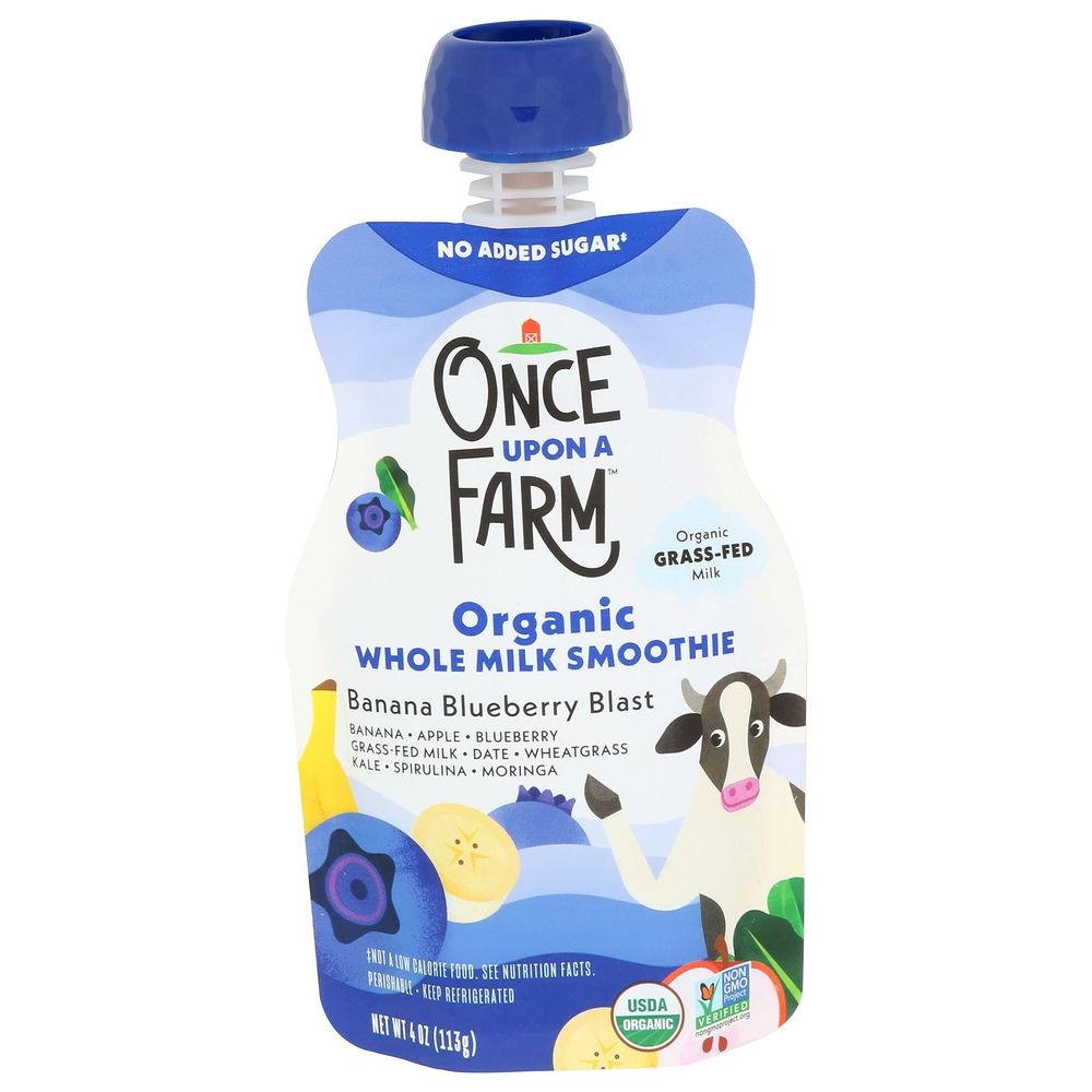 Once Upon A Farm Banana Blueberry Blast Smoothie, 4 Ounce -- 8 per case